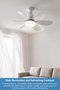 Sinbo SF-7708-W Ventilador de techo con control remoto e iluminación LED, Blanco
